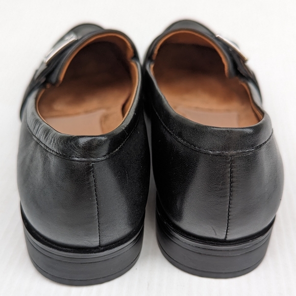 NATURALIZER Melanie black leather big buckle loafers - Picture 6 of 14